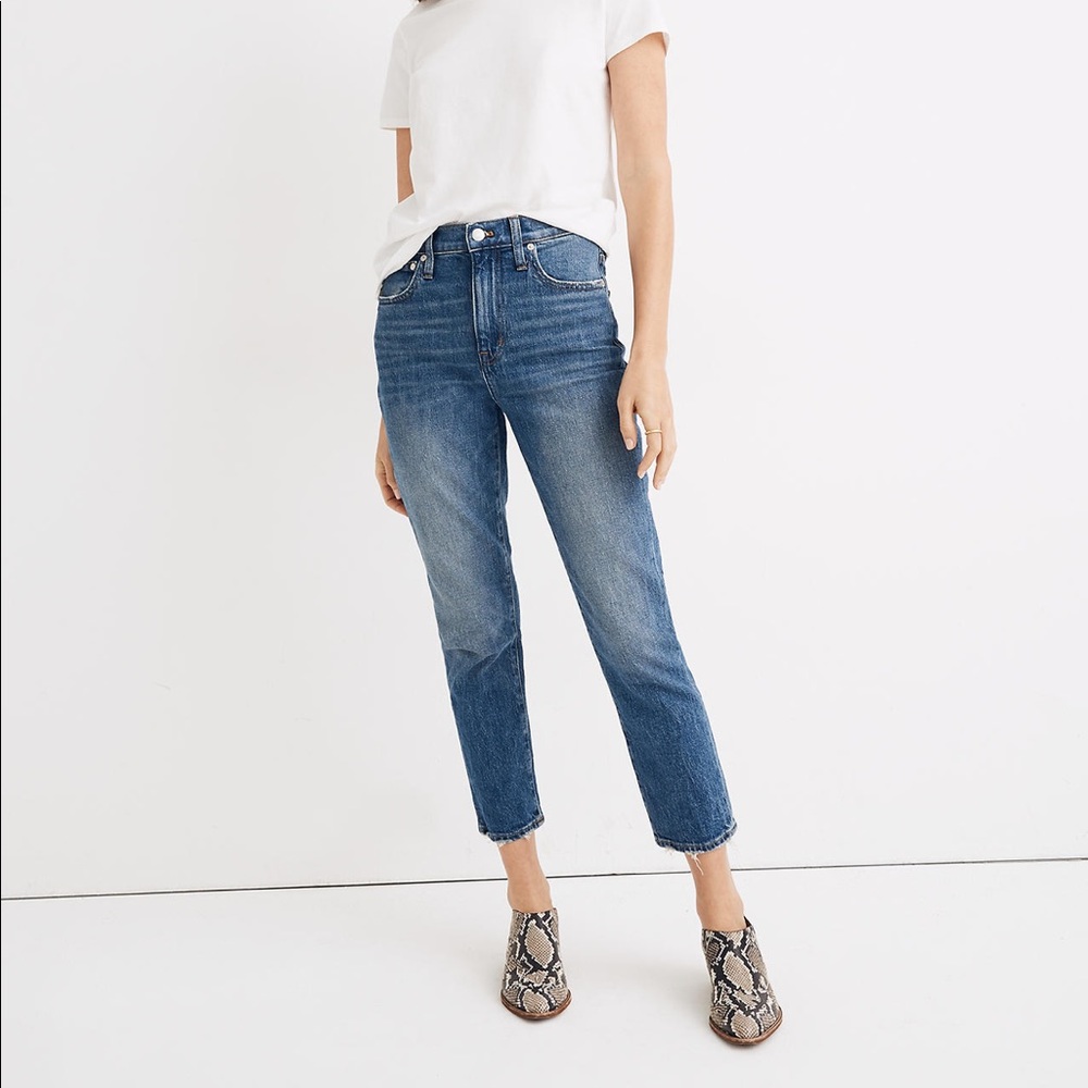 Madewell The High-Rise Slim crop Boyjean in Lavern Wash size 29